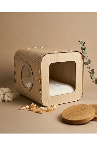 Özel Tasarım Luna Mdf Kedi Evi