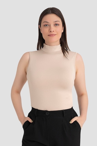 Arma Yıldız Kadın Ten Balıkçı Yaka Kolsuz Body 3'lü Paket Ten