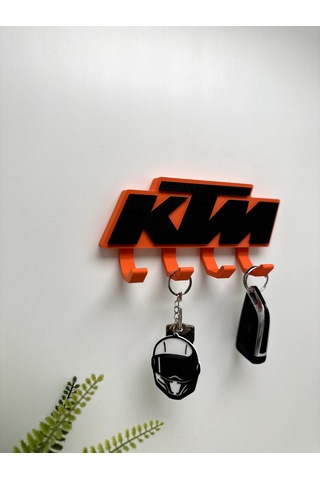3d Baskı Dekoratif Ktm Model Motorcu Anahtar Askılığı Turuncu