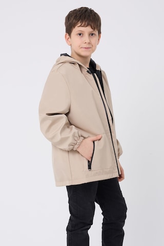 Erkek Çocuk Taş İçi Astarlı Su Ve Rüzgar Geçirmez Kapüşonlu Çift Fermuarlı Cepli Mont Taş