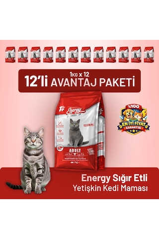 Sığır Etli Yetişkin Kedi Maması - 12 Adet