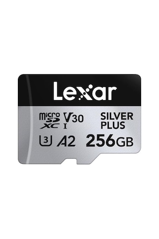 256 Gb Profesyonel Silver Plus Microsdxc Hafıza Kartı W/sd Adaptör, Uhs-ı, C10, U3, V30, Full-hd Ve 4k Video, 205/150 Mb/s'ye Kadar Okuma/yazma, Videografçılar, Oyuncular Lmssıpl256g-bnanu