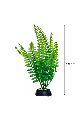 Plastik Yapay Akvaryum Bitkisi Dekoru 18 Cm Aşk Merdiveni Yeşil