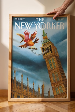 The New Yorker Çerçeveli Tablo March 25 2019 - Big Ben Guguklu Saat Tablosu
