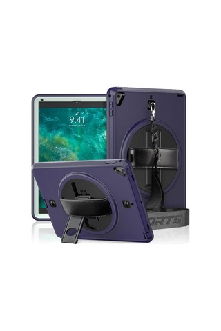 En-cag Apple iPad Uyumlu 5 Air 9.7 Kılıf Strap-c Otterbox Tablet Kapak - Lacivert Bss