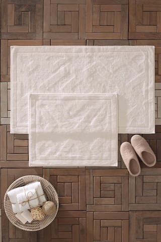 Yataş Bedding Milo Banyo Paspası Seti - Ekru (50x60 cm + 60x100 cm) Ekru