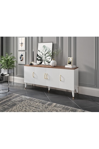 Kznhome Yağmur Çok Amaçlı Modern Konsol - Cevizbeyaz Tamamı 1. Kalite Mdf