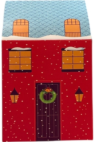 Yılbaşı Hediye Kutusu Kırmızı Ev 12'li