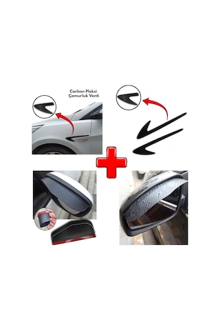 Ford Escort Carbon Çamurluk Venti + Ayna Yağmur Koruyucu (553075511)