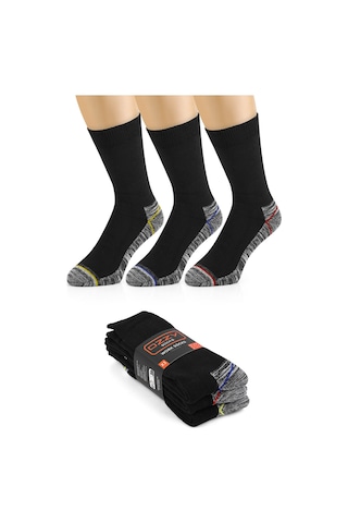 Ozzy Socks 3 Çift Erkek Dayanıklı - Koruyucu ve Topuk Burun Kalın Çorap Krem