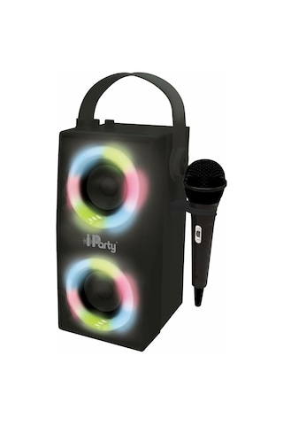 Hoparlör - Taşınabilir Mikrofon Hoparlörü Karaoke Işık Efektleri Kablosuz Usb Sd Kart Şarj Edilebilir Pil Siyah