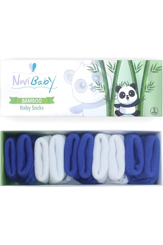 Novibaby 5'li Bambu Yenidoğan Bebek Çorabı I Brave Boy I 0-6 ay "Karışık Renkli"
