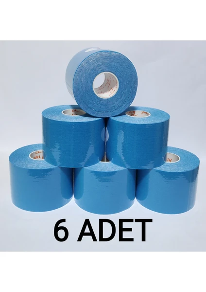 5 Cm X 5 M - Açık Mavi Rengi Sporcu Bandı 6'lı