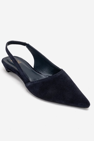 Luvishoes Berlına Lacivert Süet Hakiki Deri Kadın Alçak Topuklu Ayakkabı