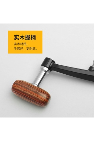 Maiyame Metal Gölmeş Spinning Makinesi Kollu, Ahşap Tutamaklı Katlanabilir, Vida Kapaklı, 5000-6000 Boyut Uyumlu, Dayanıklı, Kayıp/hasarlı Kollerin Yerine Geçebilir