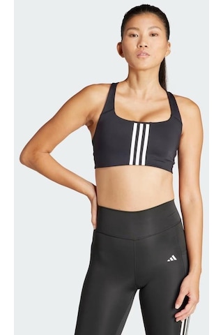 Adidas Iq3369 Power Impact Training Medium-Support 3-Stripes Siyah Sporcu Sütyeni 001