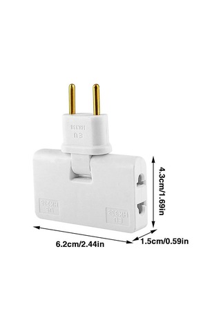 Teltree Düz Tip Çevirici Adaptör 3 Çıkışlı 180 Döner Başlı Avrupa Seyahat Fişi Isı Dayanıklı Güvenli Enerji Konvertörü Beyaz