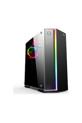 Power Boost Vk-G3906S Usb3.0 Siyah Rainbow Rgb Fan Strip Kasa (P