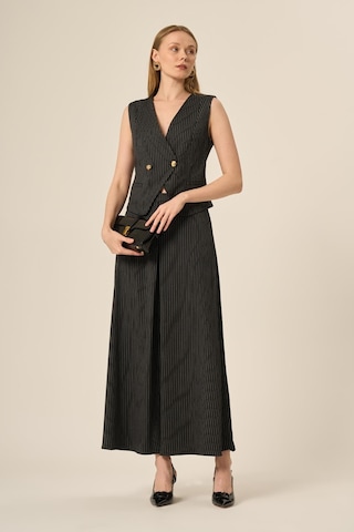 Ftz Women Kadın Yelek Etek Çizgili Takım Siyah 31147 Siyah