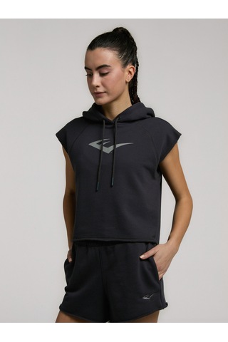 Everlast Ever Classics Wmn Füme Kadın Crop Kapüşonlu Kolsuz Sweatshirt Füme