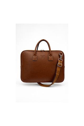 Sanmorris Unisex 15.6 İnç Uyumlu Suni Deri Darbe Korumalı Laptop Ve Evrak Çantası Taba