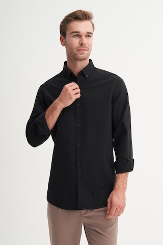Cazador Regular Fit Erkek Uzun Kollu Gömlek Siyah 23085 Siyah
