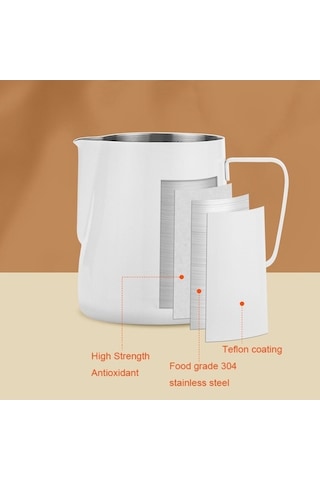 Pazly Ölçekli 304 Paslanmaz Çelik Cezve 600ml Ev/kafe/restoran Kahve Latte