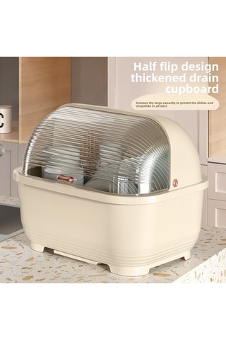 Xiyyadms Kahverengi Orta Boy Yarı Açık Kapaklı Plastik Sulama Özelliği Li Kitchen Gereçleri Depolama Kutusu - 3-4 Kişilik Bulaşık Dolabı Organizatörü Diğer