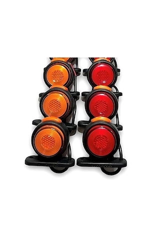 10 Adet Neon Ledli Takoz Lamba 12-24 Volt Sarı-kırmızı