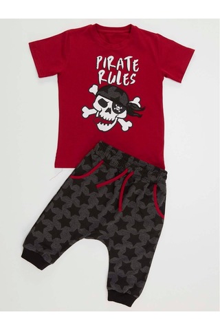 Denokids Mushi Korsan Kuralları Erkek Çocuk T-Shirt Kapri Takım Çok Renkli