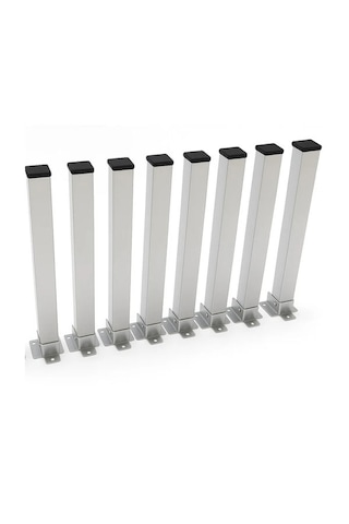 8li Katlanır Metal Yer Sofrası Ayağı Yer Masası Ayağı 20 Cm Gri