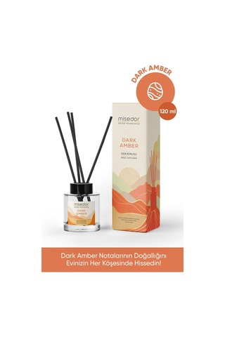 Misedor Dark Amber Çubuklu Oda Kokusu 120 ML + Oda Spreyi 500 ML