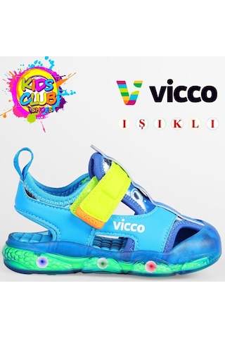 Vicco Live İlk Adım Bebek Ortopedik Işıklı Çocuk Spor Sandalet Mavi