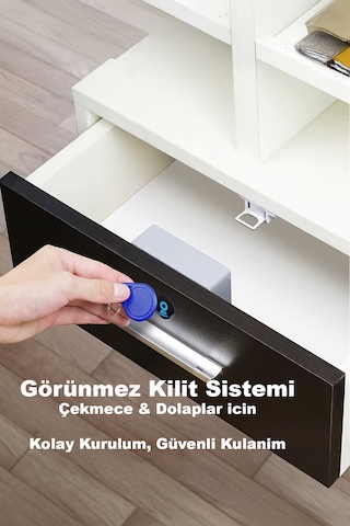 Rfıd Kartlı Görünmez Dolap Kilidi - Mobilya Ve Ofis İçin Gizli Güvenlik Kilidi Akıllı Elektronik Kol