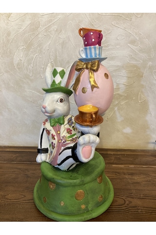 Tavşan Alice Harikalar Diyarında Yumurtalı Obje,biblo