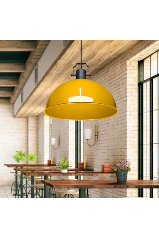 Kugel Sarı Metal Sarkıt Mutfak Avize Ofis Hol Cafe Tavan Aydınlatma Sarı