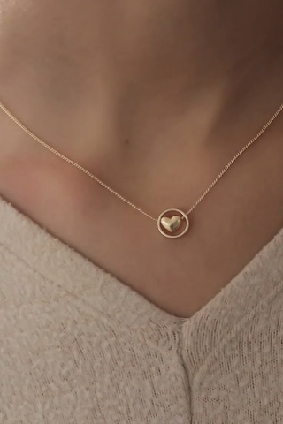 Halka İçi Kalpli Kolye Özel Kaplama Gold Renk Gold