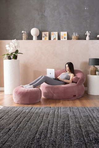 Good Night New Felix Lüx Armut Koltuk & Puf & Uzanma Koltuğu & Berjer Gül Kurusu Pembe