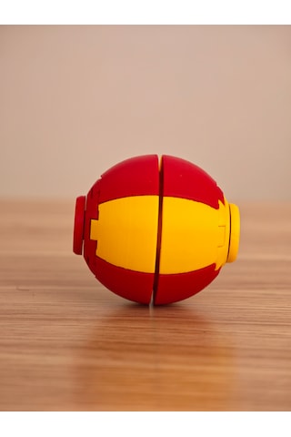 Popspin Basınca Dönen Eğlenceli Top Oyuncağı - Dönen Top Motor Becerisi Geliştirici Hareketli Top-spın Ball -stres Topu-sarı Kırmızı