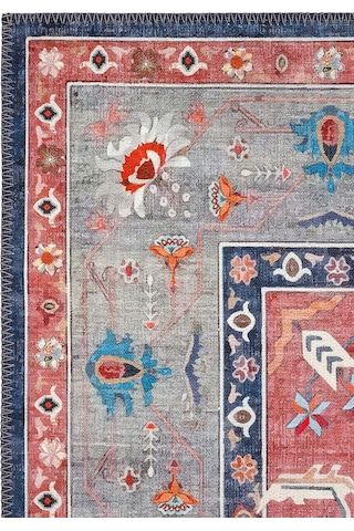 Cool Halı Beylerbeyi By 801 Mavi Renkli Oturma Odası Salon Halısı Makinede Yıkanabilir Şönil Halı