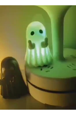 Dofolink Halloween Işıklı Vinyl Figür: Korkunç Ve Komik Karışımı - Yıldız Parmaklı Hayalet Dekorasyon Hediyesi Beyaz