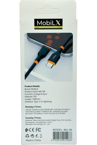 Mobilx Mu-08 27w Pd Silikon Type-c To Lightning Hızlı Şarj Ve Data Kablosu 1m
