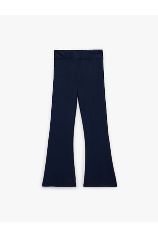 Koton Viskon Karışımlı Slim Fit İspanyol Paça Pantolon Lacivert 6skg40108ak Lacivert