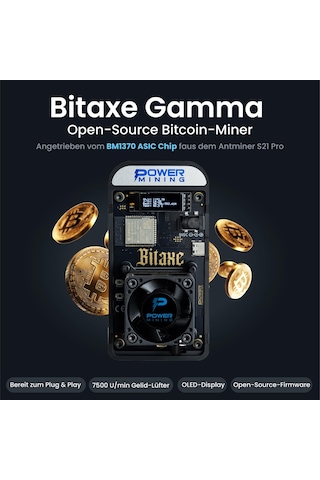 Bitaxe Gama 602 Asıc Bitcoin Madenci 1,1 Th/s 18w Bm1370 Antminer S21 Pro Çip Wi-fi Usb-c Axeos Açık Kaynak Avrupa'da Üretilmiştir Dahil. Güç Kaynağı Ve Stand