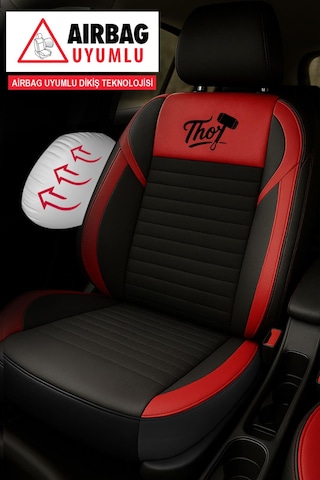Thor Tay Tüyü Oto Koltuk Kılıfı Opel-corsa-astra-vecta Uyumlu Kırmızı