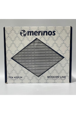 Merinos Modern Line Tek Kişilik 2 Parça Battaniye Seti - Gri Gri