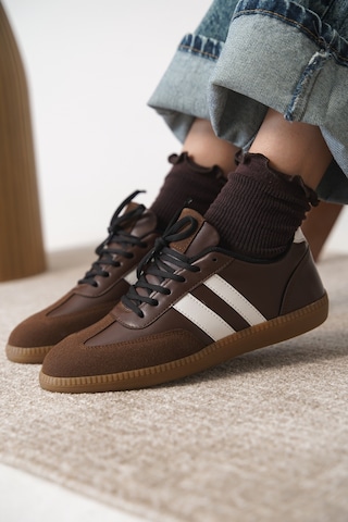 Garantili Agnus Günlük Ortopedik Kadın Sneaker Spor Ayakkabı Kahverengi