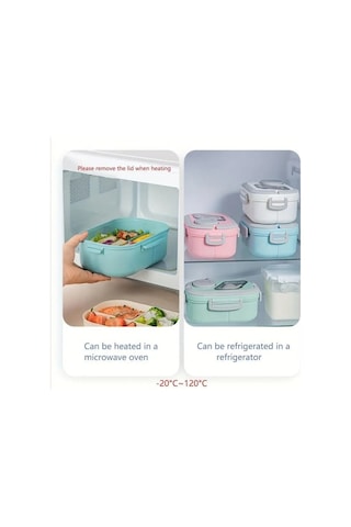 Yingfu 3'lü Set Taşınabilir Termal Çanta Ve Yulaf Kupası Mavi Set Mavi