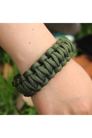 Paracord Paraşüt Ipi Düdüklü Bileklik Yeşil