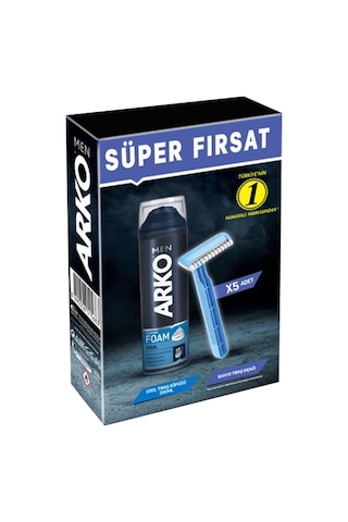 Arko Men Banyo 5 Adet + Cool Köpük Pro 200ml 2 Li Set